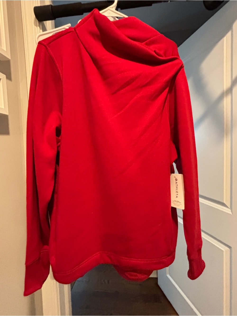 Athleta Red Cozy Karma Half-Zip Sweatshirt